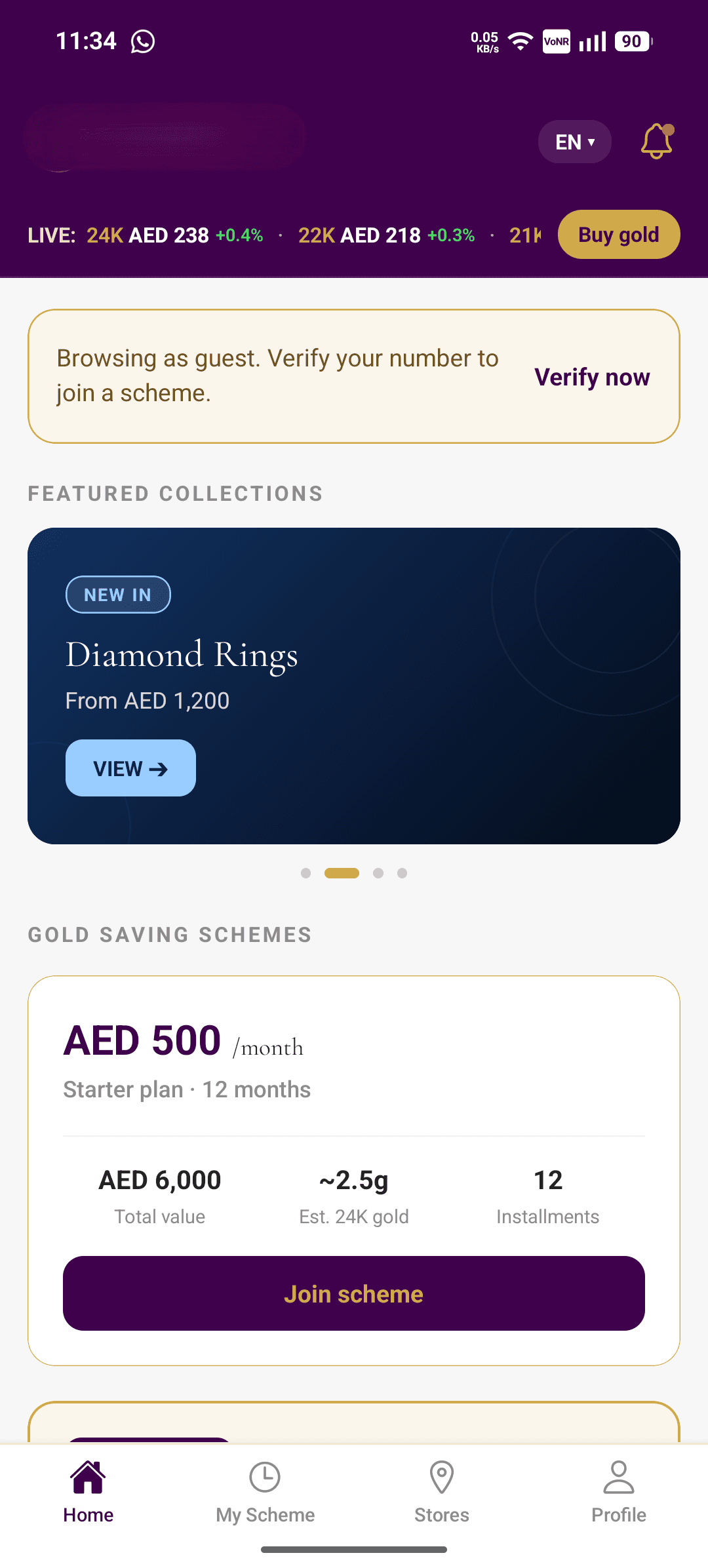 Gold Scheme Customer Mobile App